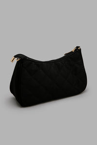 Redtag-Black-Quilted-Cross-Body-Bag-Colour:Black,-Filter:Women's-Accessories,-New-In,-New-In-Women-ACC,-Non-Sale,-W21B,-Women-Handbags-Women-