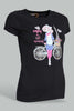 Redtag-Black-Graphic-T-Shirt-Cropped-Tops-Senior-Girls-9 to 14 Years