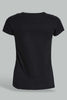 Redtag-Black-Graphic-T-Shirt-Cropped-Tops-Senior-Girls-9 to 14 Years