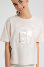 Load image into Gallery viewer, Redtag-Pink-Emboss-Top-Cropped-Tops-Senior-Girls-9 to 14 Years
