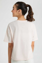 Load image into Gallery viewer, Redtag-Pink-Emboss-Top-Cropped-Tops-Senior-Girls-9 to 14 Years
