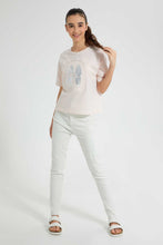 Load image into Gallery viewer, Redtag-Pink-Emboss-Top-Cropped-Tops-Senior-Girls-9 to 14 Years
