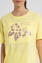 Load image into Gallery viewer, Redtag-Yellow-Emboss-Top-Cropped-Tops-Senior-Girls-9 to 14 Years
