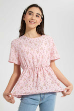 Load image into Gallery viewer, Redtag-Floral-Peplum-Top-Blouses-Senior-Girls-9 to 14 Years
