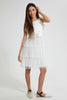 Redtag-White-Dobby-Layered-Dress-Dresses-Senior-Girls-9 to 14 Years