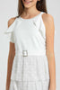 Redtag-White-Dobby-Layered-Dress-Dresses-Senior-Girls-9 to 14 Years