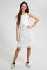 Redtag-White-Dobby-Layered-Dress-Dresses-Senior-Girls-9 to 14 Years