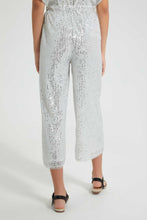 تنزيل الصورة على معرض الصور، Redtag-Silver-Sequin-Trouser-Cargo-Pants-Senior-Girls-9 to 14 Years
