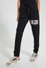 Redtag-Black-Basic-Track-Pant-Joggers-Senior-Girls-9 to 14 Years