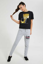 Load image into Gallery viewer, Redtag-Grey-Melange-Basic-Track-Pant-Joggers-Senior-Girls-9 to 14 Years
