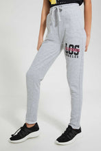 Load image into Gallery viewer, Redtag-Grey-Melange-Basic-Track-Pant-Joggers-Senior-Girls-9 to 14 Years
