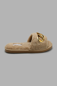 Redtag-Taupe-Chain-Trim-Slipper-Slippers-Women's-