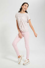 Load image into Gallery viewer, Redtag-White-Ditsy-Print-Extended-Front-Tie-Jacquard-Top-All-Over-Prints-Senior-Girls-9 to 14 Years
