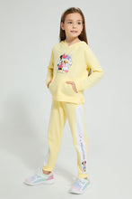 Load image into Gallery viewer, Redtag-Yellow-Hooded-Pullover-Jogsuit-Colour:Yellow,-Filter:Girls-(2-to-8-Yrs),-Girls-Sets,-New-In,-New-In-GIR,-Non-Sale,-S22A,-Section:Kidswear-Girls-2 to 8 Years
