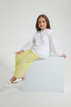 Load image into Gallery viewer, Redtag-Yellow-Pleated-Trouser-Colour:Yellow,-Filter:Girls-(2-to-8-Yrs),-Girls-Trousers,-New-In,-New-In-GIR,-Non-Sale,-S22B,-Section:Kidswear-Girls-2 to 8 Years
