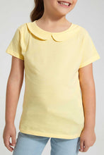 Load image into Gallery viewer, Redtag-Yellow-Collar-Plain-Tee-Blouses-Girls-2 to 8 Years
