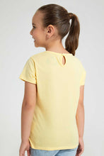 Load image into Gallery viewer, Redtag-Yellow-Collar-Plain-Tee-Blouses-Girls-2 to 8 Years
