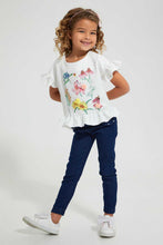 Load image into Gallery viewer, Redtag-Ivory-Floral-Printed-Blouse-Blouses-Girls-2 to 8 Years
