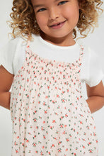 تنزيل الصورة على معرض الصور، Redtag-Pink-Aop-T-Shirt-&amp;-Dress-Set-Sets-Girls-2 to 8 Years
