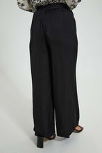 Load image into Gallery viewer, Redtag-Black-Wideleg--Elasticated-Waist-Satin-Trouser-Trousers-Women&#39;s-
