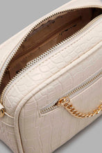 Load image into Gallery viewer, Redtag-White-Croc-Textured-Crossbody-Bag-Cross-Body-Bags-Girls-
