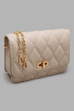 Load image into Gallery viewer, Redtag-Beige-Quilted-Crossbody-Bag-Cross-Body-Bags-Girls-
