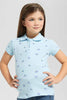 Redtag-Blue-Aop-Polo-Tee-Category:T-Shirts,-Colour:Blue,-Filter:Girls-(2-to-8-Yrs),-GIR-T-Shirts,-New-In,-New-In-GIR-APL,-Non-Sale,-S22B,-Section:Kidswear,-TBL-Girls-