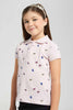 Redtag-Pink-Aop-Polo-Tee-Category:T-Shirts,-Colour:Pink,-Filter:Girls-(2-to-8-Yrs),-GIR-T-Shirts,-New-In,-New-In-GIR-APL,-Non-Sale,-S22B,-Section:Kidswear,-TBL-Girls-