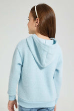 تنزيل الصورة على معرض الصور، Redtag-Blue-Fur-Hooded-Sweatshirt-Sweatshirts-Girls-2 to 8 Years
