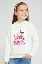 Load image into Gallery viewer, Redtag-Cream-Fur-Hooded-Sweatshirt-Sweatshirts-Girls-2 to 8 Years

