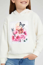 Load image into Gallery viewer, Redtag-Cream-Fur-Hooded-Sweatshirt-Sweatshirts-Girls-2 to 8 Years
