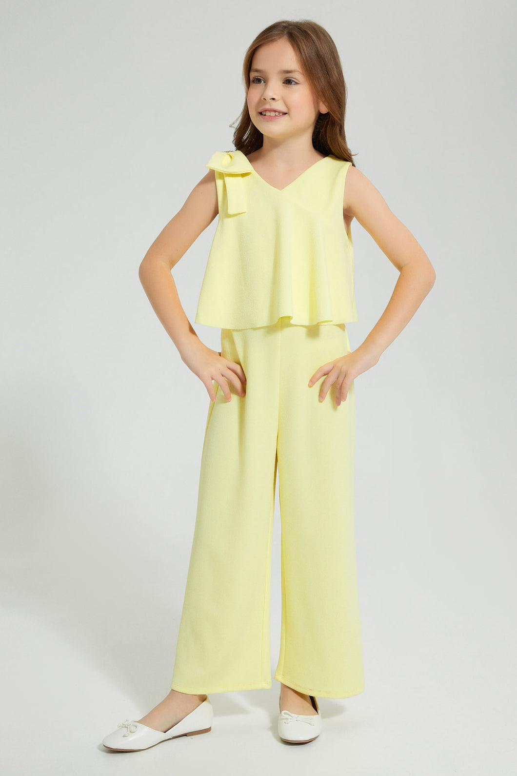 Redtag-Yellow-Frilled-Jumpsuit-Colour:Yellow,-Filter:Girls-(2-to-8-Yrs),-Girls-Jumpsuits,-New-In,-New-In-GIR,-Non-Sale,-S22B,-Section:Kidswear-Girls-2 to 8 Years