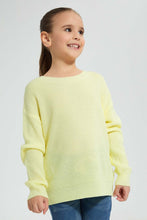 تنزيل الصورة على معرض الصور، Redtag-Yellow-Crew-Neck-Pullover-Pullovers-Girls-2 to 8 Years
