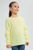 Redtag-Yellow-Crew-Neck-Pullover-Pullovers-Girls-2 to 8 Years