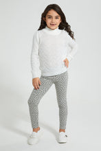 تنزيل الصورة على معرض الصور، Redtag-White-High-Neck-Pullover-Pullovers-Girls-2 to 8 Years
