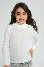 تنزيل الصورة على معرض الصور، Redtag-White-High-Neck-Pullover-Pullovers-Girls-2 to 8 Years
