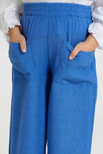 Load image into Gallery viewer, Redtag-Blue-Crinkled-Trouser-Colour:Blue,-Filter:Girls-(2-to-8-Yrs),-Girls-Trousers,-New-In,-New-In-GIR,-Non-Sale,-S22B,-Section:Kidswear-Girls-2 to 8 Years
