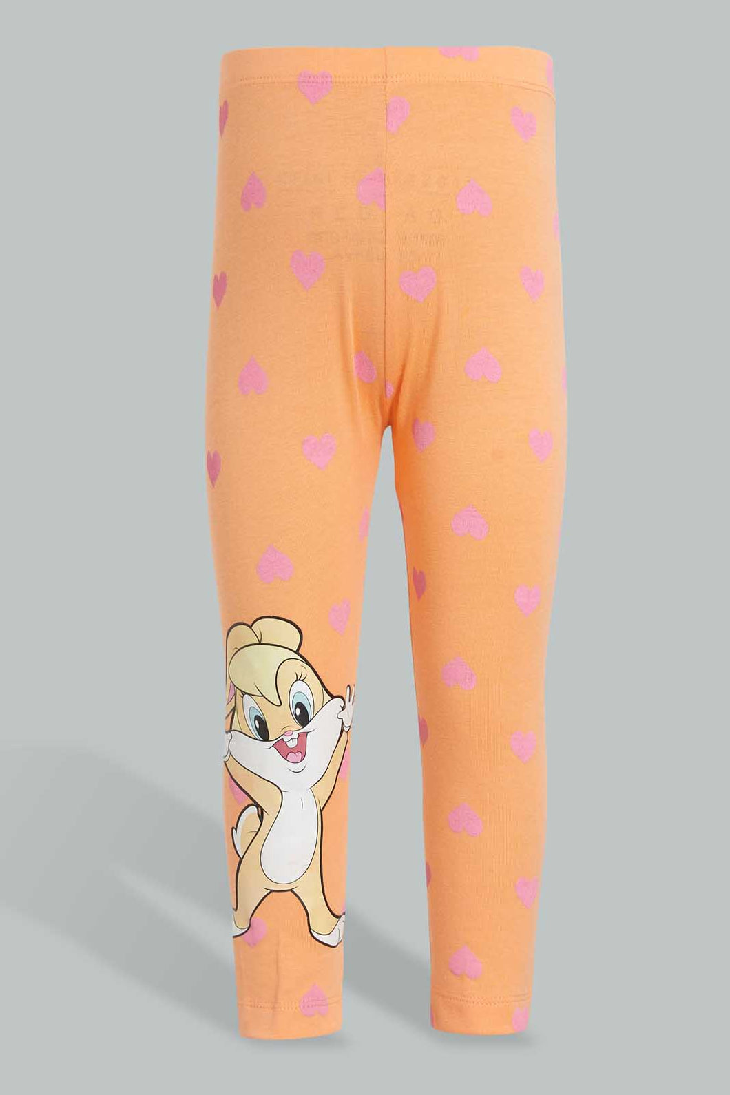 Redtag-Pink-Lola-Bunny-Printed-Legging-Leggings-Infant-Girls-3 to 24 Months