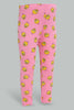 Redtag-Fuchsia-Tweety-Printed-Legging-Leggings-Infant-Girls-3 to 24 Months