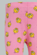 تنزيل الصورة على معرض الصور، Redtag-Fuchsia-Tweety-Printed-Legging-Leggings-Infant-Girls-3 to 24 Months
