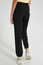 Load image into Gallery viewer, Redtag-Black-Paperbag-Waist-Jog-Pant-Cargo-Pants-Senior-Girls-9 to 14 Years
