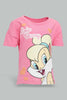 Redtag-Fuchsia-Lola-Bunny-Printed-T-Shirt-All-Over-Prints-Infant-Girls-3 to 24 Months