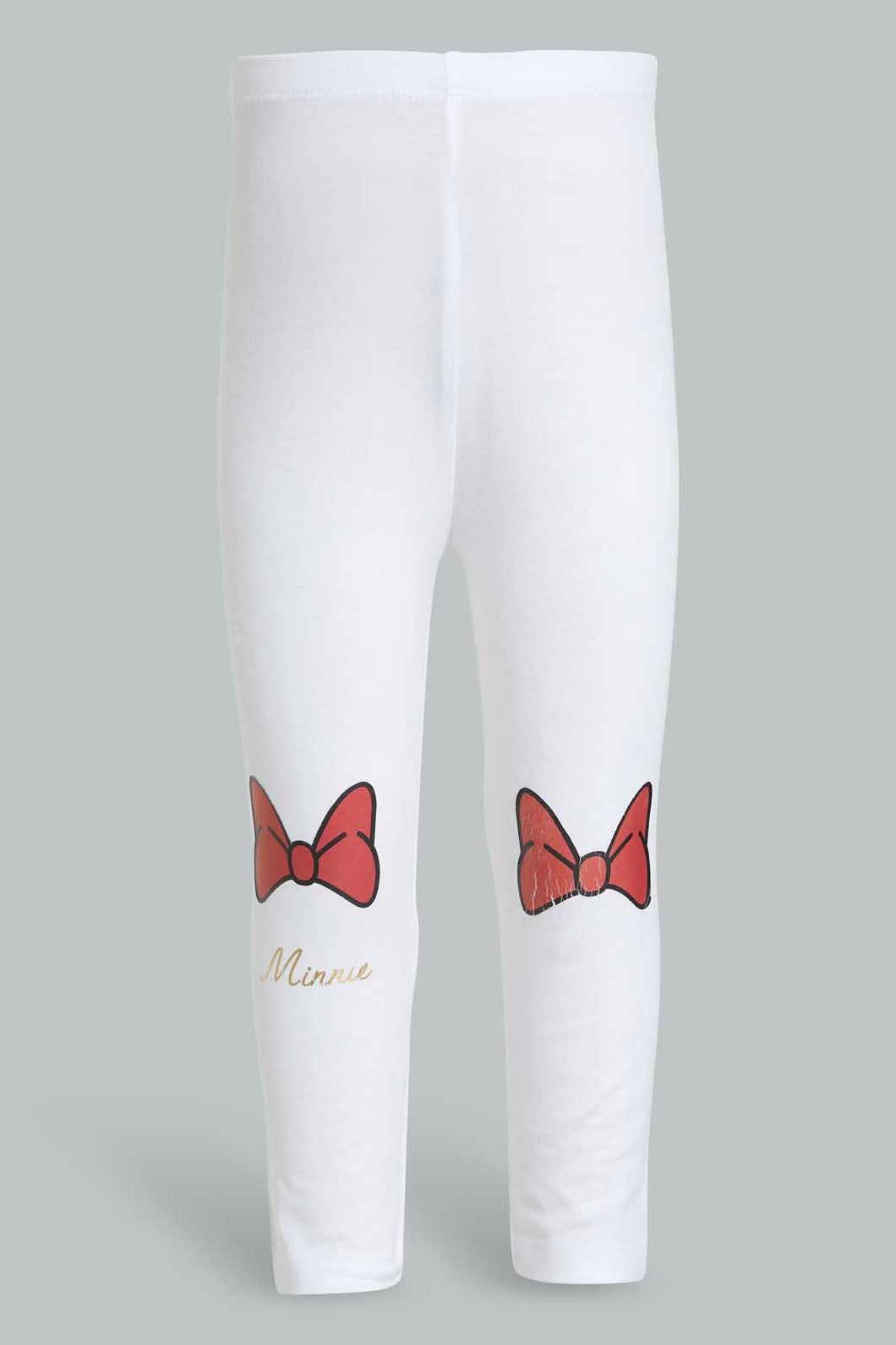 Redtag-White-Bow-Printed-Legging-Leggings-Infant-Girls-3 to 24 Months