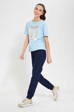 Load image into Gallery viewer, Navy Elasticated Waistband Knitted Jegging
