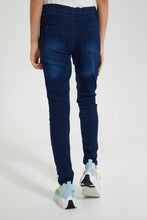 Load image into Gallery viewer, Redtag-Dk-Wash-Skinny-Jeggings-With-Bunny-Jeggings-Senior-Girls-9 to 14 Years
