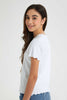 Redtag-White-Life-Goes-On-Ruffled-T-Shirt-Cropped-Tops-Senior-Girls-9 to 14 Years