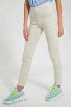 Load image into Gallery viewer, Redtag-Beige-Basic-Legging-Leggings-Senior-Girls-9 to 14 Years
