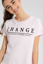 Load image into Gallery viewer, Redtag-Pink-Change-Ruffled-T-Shirt-Cropped-Tops-Senior-Girls-9 to 14 Years
