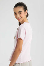 Load image into Gallery viewer, Redtag-Pink-Change-Ruffled-T-Shirt-Cropped-Tops-Senior-Girls-9 to 14 Years
