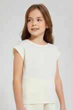 Load image into Gallery viewer, Redtag-Cream-Crinckled-Casual-Set-Colour:Cream,-Filter:Girls-(2-to-8-Yrs),-Girls-Sets,-New-In,-New-In-GIR,-Non-Sale,-S22A,-Section:Kidswear-Girls-2 to 8 Years
